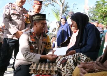 20 Warga Kampung Bukit Kemuning Sumringah Terima Paket Sembako Polres Aceh Tengah