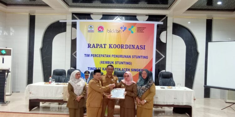 Rapat Koordinasi Penurunan Stunting Di Aceh Singkil, Sekda: Kolaborasi Kunci Sukses