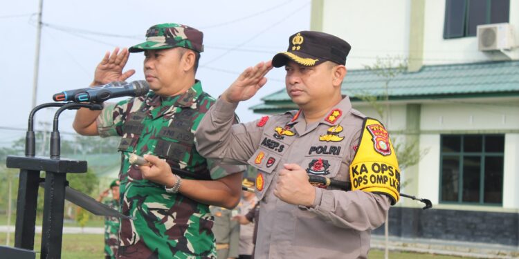 Kodim Dan Polres Siak Buktikan Sinergi Dalam Apel Konsolidasi Pengamanan Pilkada 2024