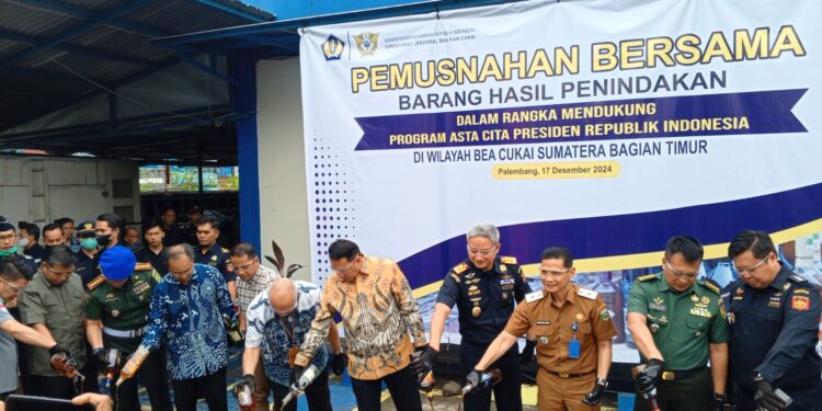 Bea Cukai Wilayah Sumbagtim Melaksanakan Pemusnahan Barang Hasil Tindakan