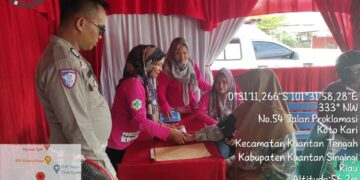 Polres Kuansing Laksanakan Pengecekan Kesehatan Pengendara Dalam Rangka Operasi Lilin