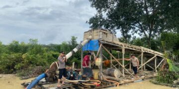 Polsek Singingi Hilir Tertibkan 18 Unit PETI Di Pulau Buaya Aliran Sungai Singingi