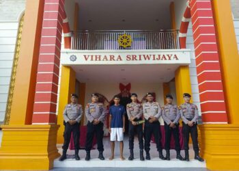 Kapolres Kuansing Pastikan Imlek 2576 Aman, Lakukan Pengecekan Dan Sterilisasi Di Vihara Sriwijaya