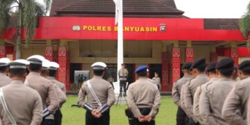 Polres Banyuasin Gelar Apel, Kapolres: “Polres Dan Polsek adalah Rumah Kedua, Cintai Institusi Polri”