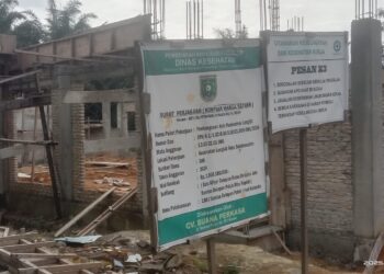 Proyek Pembangunan Aula pukesmas Longkib Mandek, Kontrak Dengan Kontraktor Habis Sebelum Waktunya