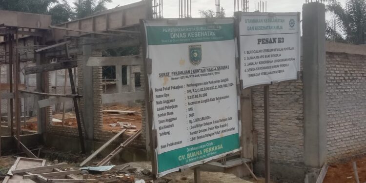 Proyek Pembangunan Aula pukesmas Longkib Mandek, Kontrak Dengan Kontraktor Habis Sebelum Waktunya