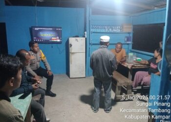 Bhabinkamtibmas Dan Satpol PP Tambang Gerebek Warung Remang-Remang Di Sungai Pinang