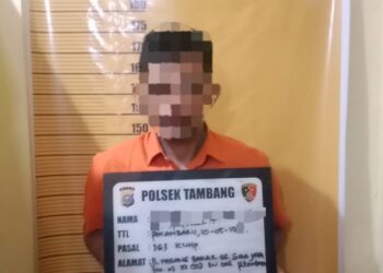 Polsek Tambang Ringkus Pencuri Dompet Di Jalan Raya, Pelaku Ditangkap Di TKP