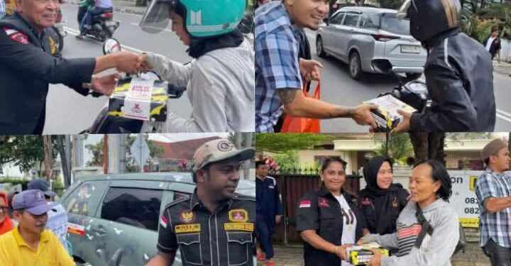 PAC GRIB JAYA Kecamatan Medan Baru Berbagi : 200 Kotak Nasi Untuk Warga