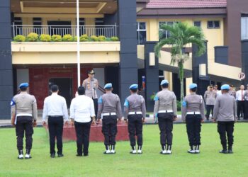 Kapolres Kuansing Pimpin Apel Pagi, Tekankan Pelayanan Prima Kepada Masyarakat Dan Jauhi Pelanggaran