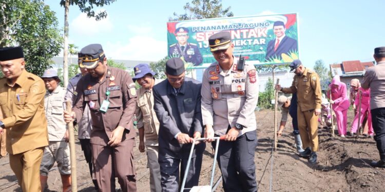 Kapolres Aceh Tengah Dody Indra Eka Putra Pimpin Tanam Jagung Serentak Sejuta Hektare