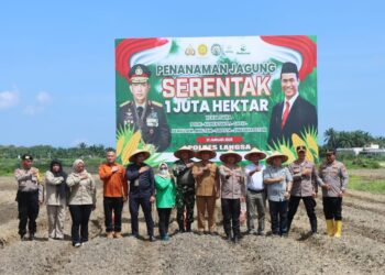 Ketahanan Pangan, Kapolres Langsa Pimpin Penanaman Jagung Serentak di Desa Meurandeh