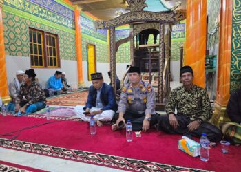 Polsek Pangean Amankan Tabligh Akbar Isra Mi’raj Nabi Muhammad SAW di Masjid Jami