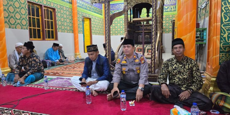 Polsek Pangean Amankan Tabligh Akbar Isra Mi’raj Nabi Muhammad SAW di Masjid Jami