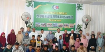 PT CMN Gelar Tasyakur Kinerja 2024 Santuni Anak Yatim di KUCM Cot Girek