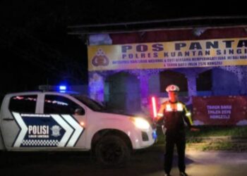 Satlantas Polres Kuansing Patroli Blue Light Pantau Di Titik Rawan Kecelakaan Dan Himbau Keselamatan
