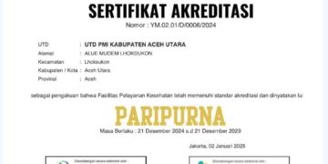 UDD PMI Aceh Utara Raih Hasil Akreditasi Paripurna 