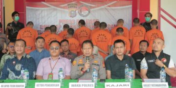 Press Release Polres Kuansing Ungkap Kasus Narkoba Dan Pemusnahan Barang Bukti