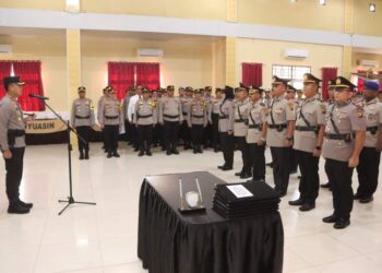 Kasat Lantas Dan Kasat Polairud Beserta Empat Kapolsek Di Jajaran Polres Banyuasin Berganti
