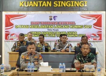 Polres Kuansing Laksanakan Rakor Eksternal Operasi Keselamatan Lancang Kuning 2025
