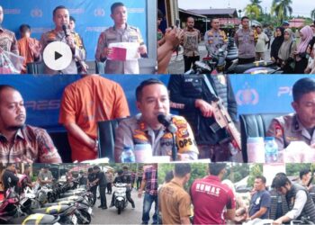 Press Conference Polres Kampar Berhasil Amankan 1 Tersangka Dan 13 Unit Curanmor