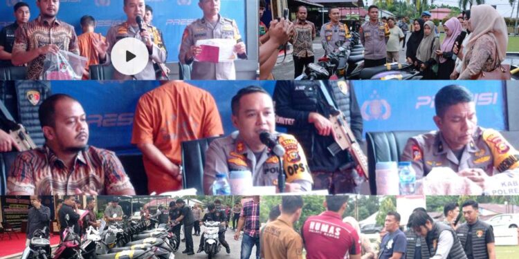 Press Conference Polres Kampar Berhasil Amankan 1 Tersangka Dan 13 Unit Curanmor