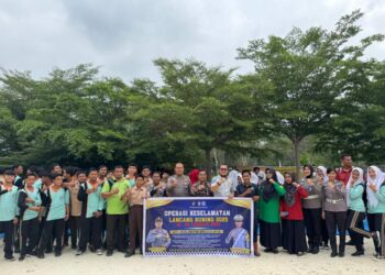 Polres Kampar Sosialisasikan Etika Tertib Berlalu Lintas di SMK N 1 Kampar, Jasa Raharja Turut Berikan Edukasi