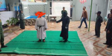 Satpol PP/WH Aceh Tengah Gelar Pelaksanaan Uqubat Cambuk Dengan 4 Terdakwa