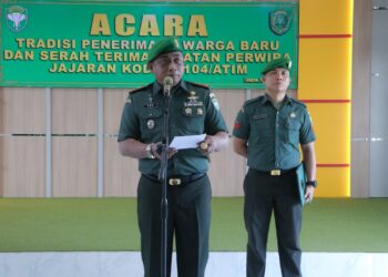 Dandim 0104 Pimpin Tradisi Penerimaan Warga Baru dan Sertijab Perwira