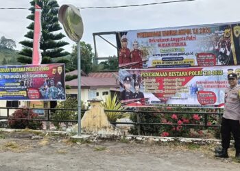 Polres Aceh Tengah Sosialisasi Penerimaan Polri 2025 Disertai Pemasangan Banner Di Kecamatan