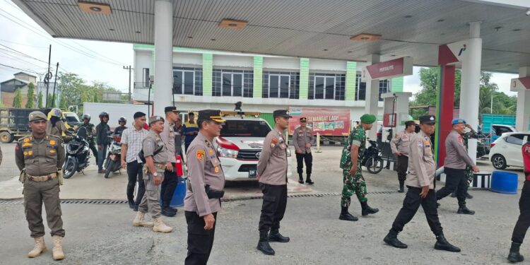 Polres Kampar Gelar Show Of Force Jelang Pelantikan Bupati Jaga Kamtibmas Dan Gangguan Keamanan