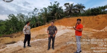 Polsek Tapung Tindaklanjuti Informasi Media, Temukan Bekas Penambangan Ilegal Di Garuda Sakti