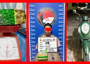 Satres Narkoba Polres Aceh Timur Ringkus Kurir 1 Kg Sabu
