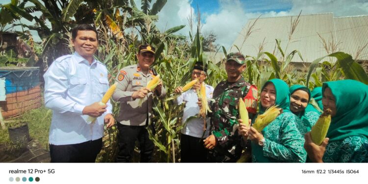 Kapolsek Betung Saksikan Panen Jagung Serentak Melalui Zoom Meeting 