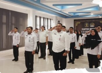 Kantor Imigrasi Kelas III Non TPI Takengon mengikuti Apel Pagi Serentak Secara Virtual