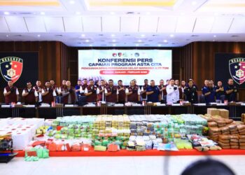 Dua Bulan Bareskrim Polri Ungkap 6.881 Kasus Narkoba, 9.586 Tersangka, amankan 4,171 Ton Narkotika