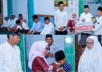 Safari Ramadhan Di Mesjid Al-Huda, Wabup Kampar Misharti Serahkan Bantuan Dan Sampaikan Program Prioritas