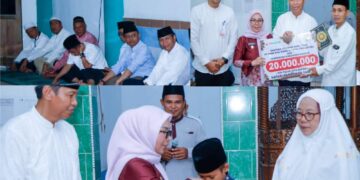 Safari Ramadhan Di Mesjid Al-Huda, Wabup Kampar Misharti Serahkan Bantuan Dan Sampaikan Program Prioritas