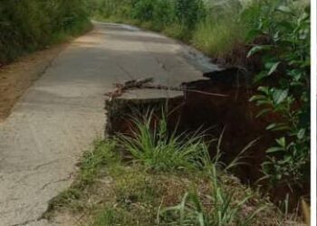 Ruas Jalan Desa Pengalangan – Agusan Kecamatan Blangkejeren Nyaris Putus