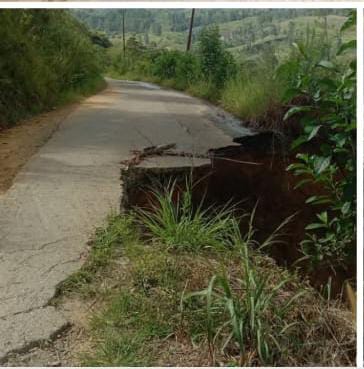 Ruas Jalan Desa Pengalangan – Agusan Kecamatan Blangkejeren Nyaris Putus