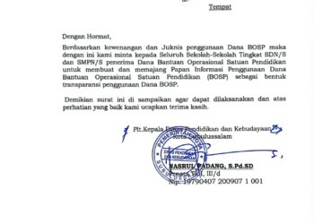 Dinas Pendidikan Kota Subulussalam Tegaskan Penggunaan Dana BOSP Harus Transparan