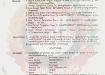 Penyelidikan Dugaan Penipuan Dihentikan, Kinerja Dirreskrimum Polda Riau Patut Dipertanyakan?