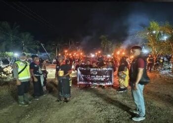 Kapolsek Muara Telang Pimpin Pengamanan Pawai Ogoh – Ogoh Menyambut Hari Raya Nyepi