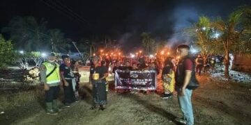 Kapolsek Muara Telang Pimpin Pengamanan Pawai Ogoh – Ogoh Menyambut Hari Raya Nyepi