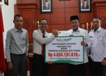 Tahun Buku 2024, Pemkab Aceh Tengah Terima Empat Miliar Dividen Dari Bank Aceh Syariah