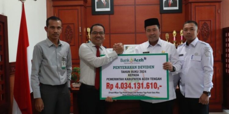 Tahun Buku 2024, Pemkab Aceh Tengah Terima Empat Miliar Dividen Dari Bank Aceh Syariah
