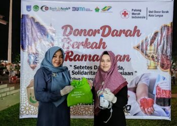Guna Menuhi Stok Darah Bulan Ramadan, UDD PMI Kota Langsa Gelar Donor Darah Malam di Tribun Lapangan Merdeka 