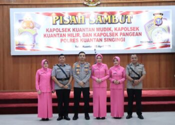 Polres Kuansing Gelar Acara Kenal Pamit Tiga Kapolsek, Momentum Penuh Keakraban