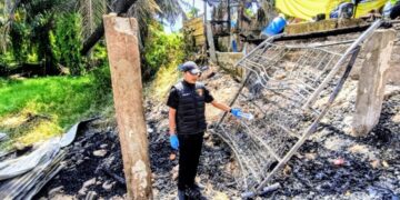 Tragedi Kebakaran Rumah, Satreskrim Polres Aceh Timur Olah TKP