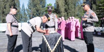 Kapolres Bener Meriah Aris Cai Dwi Susanto Pimpin Sertijab Dua Kasat Dan 6 Kapolsek